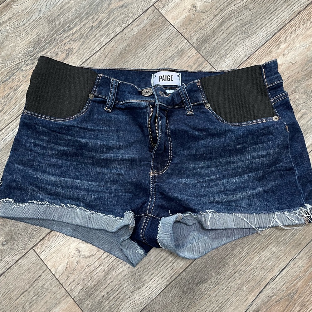 Paige Maternity Cuffed Jean Shorts Size 30
